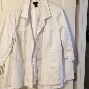 EUC, Sara Isabella, WHITE COTTON 3/4 sleeves,size XL, jacket